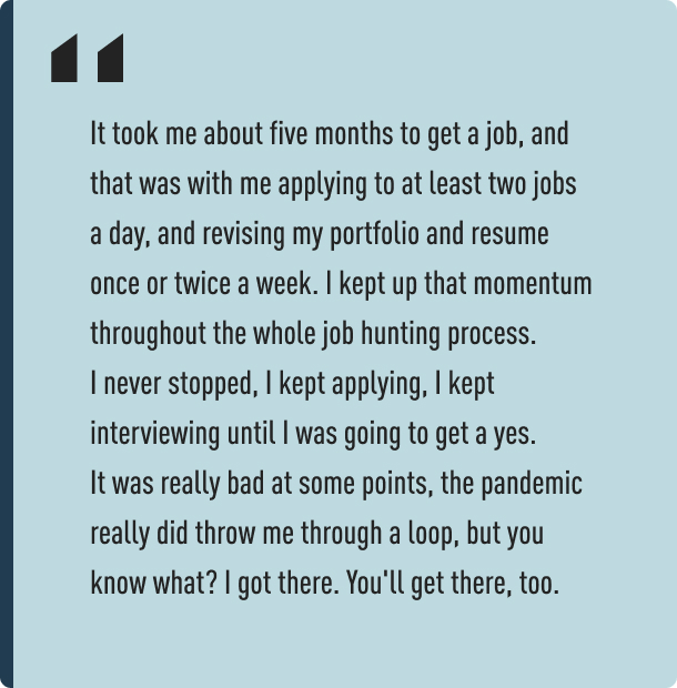 A quote from Norman about his career change journey